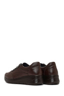 Women's Brown Lace-Up Thick-Soled Leather Sneaker | Derimod