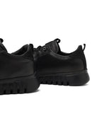 Kadın Siyah Bağcıklı Kalın Tabanlı Deri Sneaker | Derimod