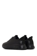 Kadın Siyah Bağcıklı Kalın Tabanlı Deri Sneaker | Derimod