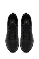 Kadın Siyah Bağcıklı Kalın Tabanlı Deri Sneaker | Derimod