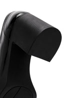 Woman Black High Thick Heel Patent Leather Leather Masculine Loafer | Derimod