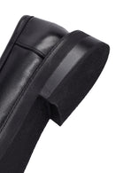 Woman Black Buckle Leather Masculine Loafer | Derimod