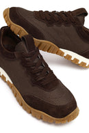 Kadın Kahverengi Bağcıklı Deri Sneaker | Derimod