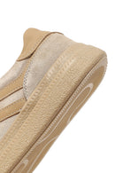 Kadın Bej Bağcıklı Süet Deri Sneaker | Derimod