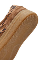 Kadın Taba Bağcıklı Süet Deri Sneaker | Derimod