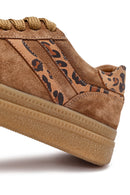 Kadın Taba Bağcıklı Süet Deri Sneaker | Derimod