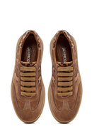 Kadın Taba Bağcıklı Süet Deri Sneaker | Derimod