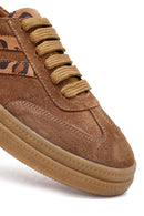 Kadın Taba Bağcıklı Süet Deri Sneaker | Derimod