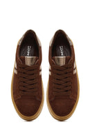 Kadın Kahverengi Bağcıklı Kalın Tabanlı Süet Deri Sneaker | Derimod