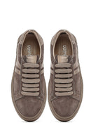 Kadın Vizon Bağcıklı Kalın Tabanlı Süet Deri Sneaker | Derimod