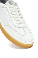Woman White Laced Leather Sneakers | Derimod
