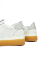 Woman White Laced Leather Sneakers | Derimod