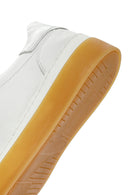 Woman White Laced Leather Sneakers | Derimod