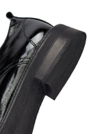 Woman Black Laced Patent Leather Leather Masculine Shoes | Derimod