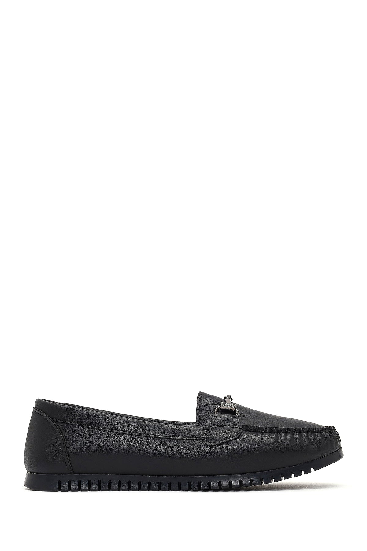 Women's Black Buckle Loafer 25AFE145018 | Derimod