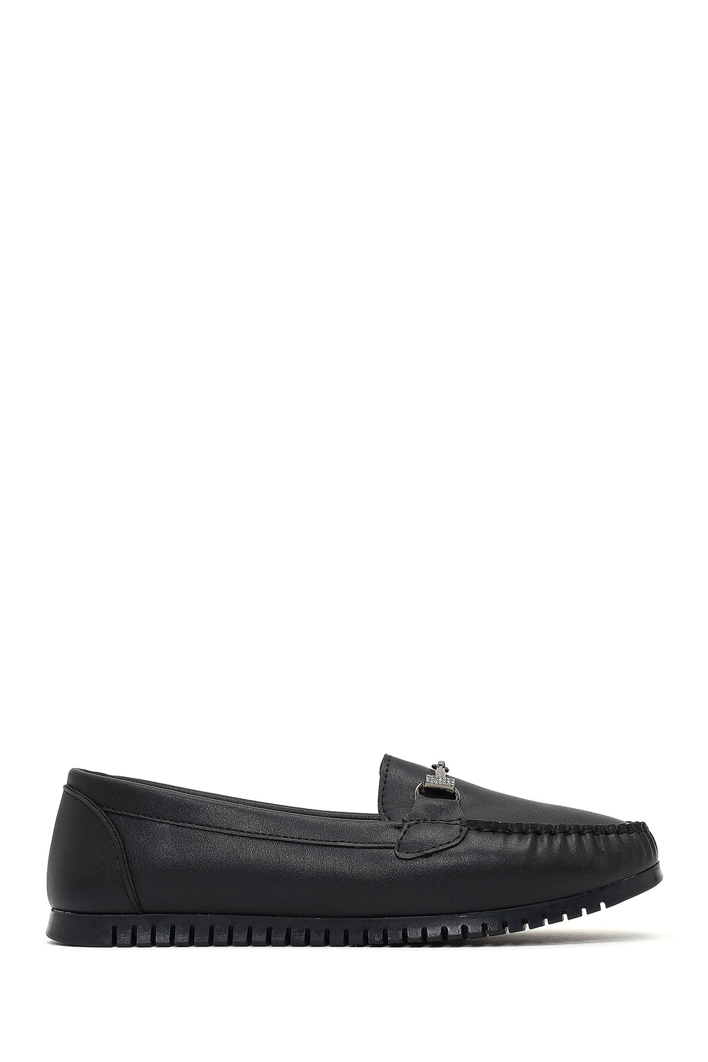 Kadın Siyah Tokalı Loafer