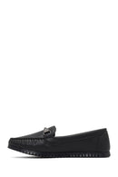 Women's Black Buckle Loafer | Derimod