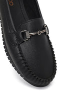 Women's Black Buckle Loafer | Derimod