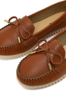 Women's Tan Buckle Loafer | Derimod