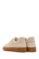 Kadın Bej Bağcıklı Kalın Tabanlı Süet Sneaker | Derimod