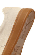 Kadın Bej Bağcıklı Kalın Tabanlı Süet Sneaker | Derimod