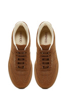 Kadın Taba Bağcıklı Kalın Tabanlı Süet Sneaker | Derimod