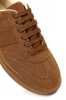 Kadın Taba Bağcıklı Kalın Tabanlı Süet Sneaker | Derimod