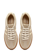 Kadın Bej Bağcıklı Kalın Tabanlı Sneaker | Derimod