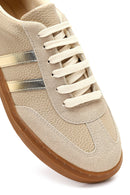 Kadın Bej Bağcıklı Kalın Tabanlı Sneaker | Derimod