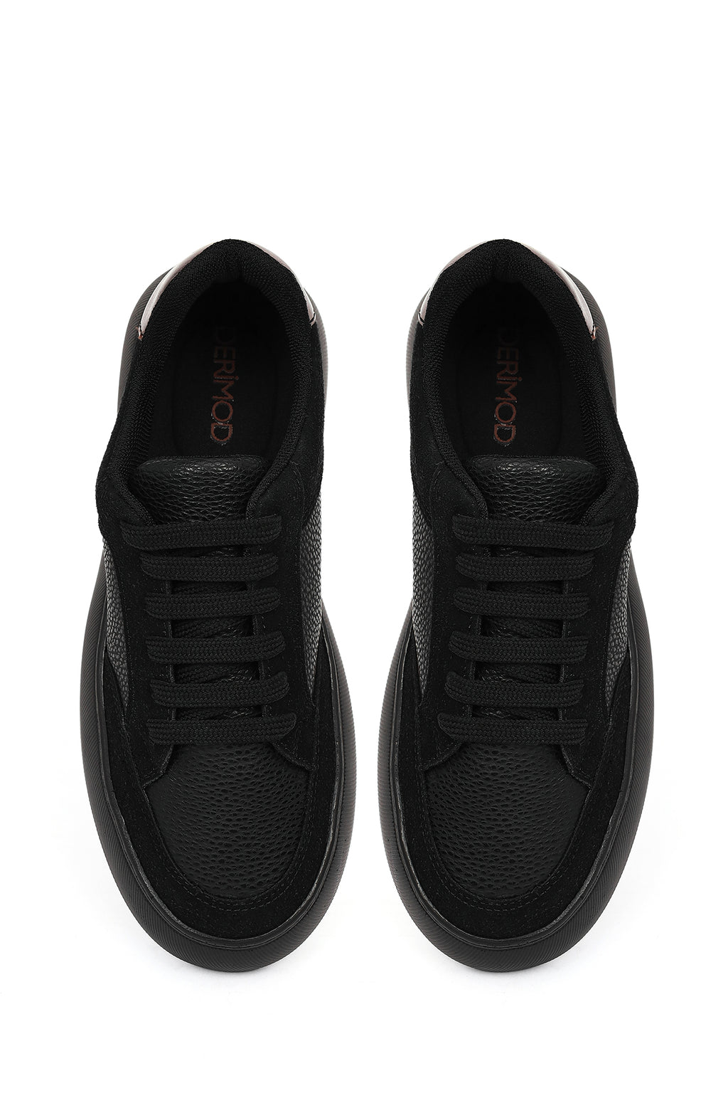 Kadın Siyah Bağcıklı Kalın Tabanlı Sneaker