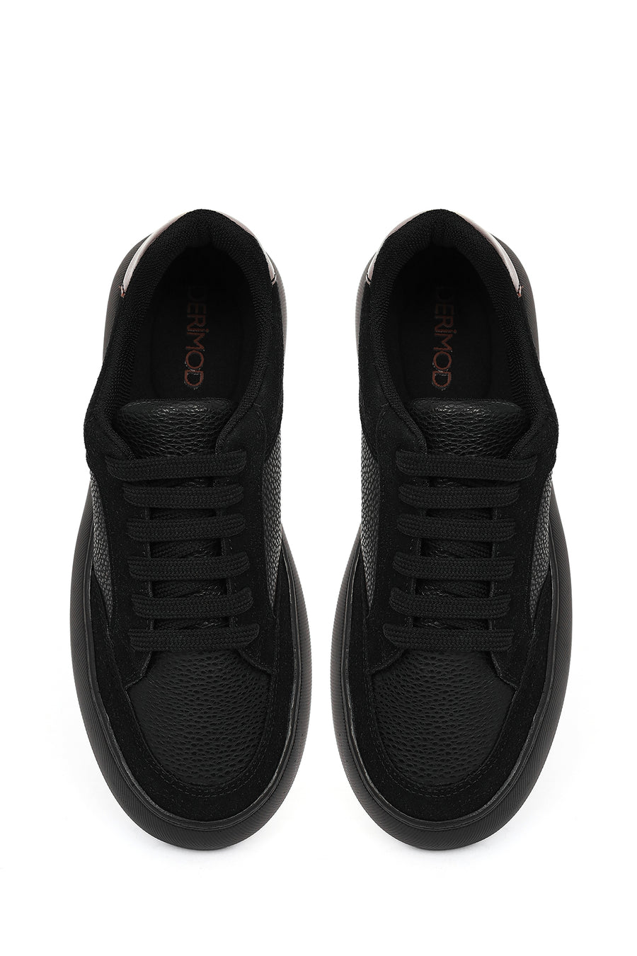 Kadın Siyah Bağcıklı Kalın Tabanlı Sneaker
