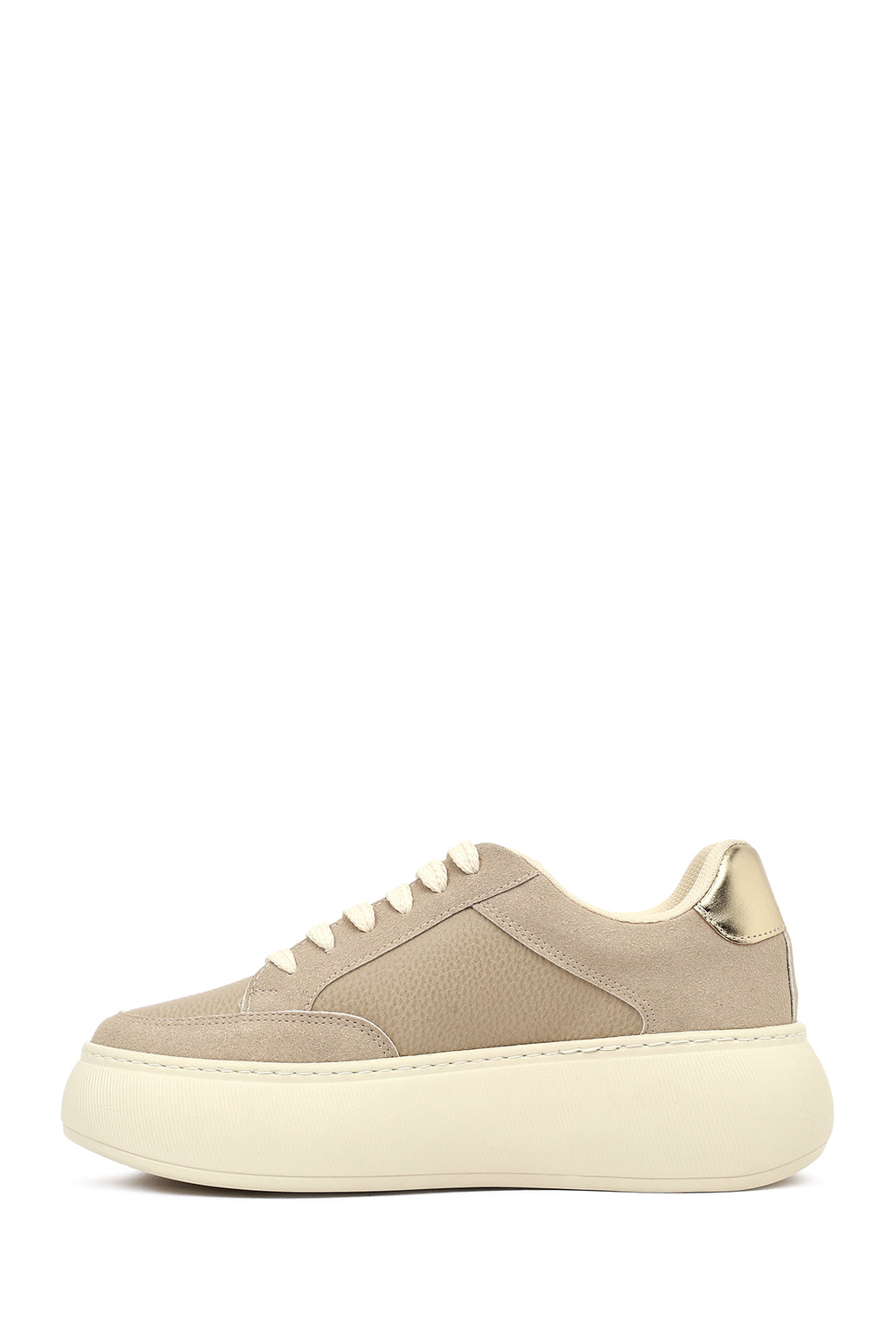 Kadın Vizon Bağcıklı Kalın Tabanlı Sneaker