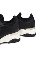 Kadın Siyah Bağcıklı Dolgu Topuklu Sneaker | Derimod