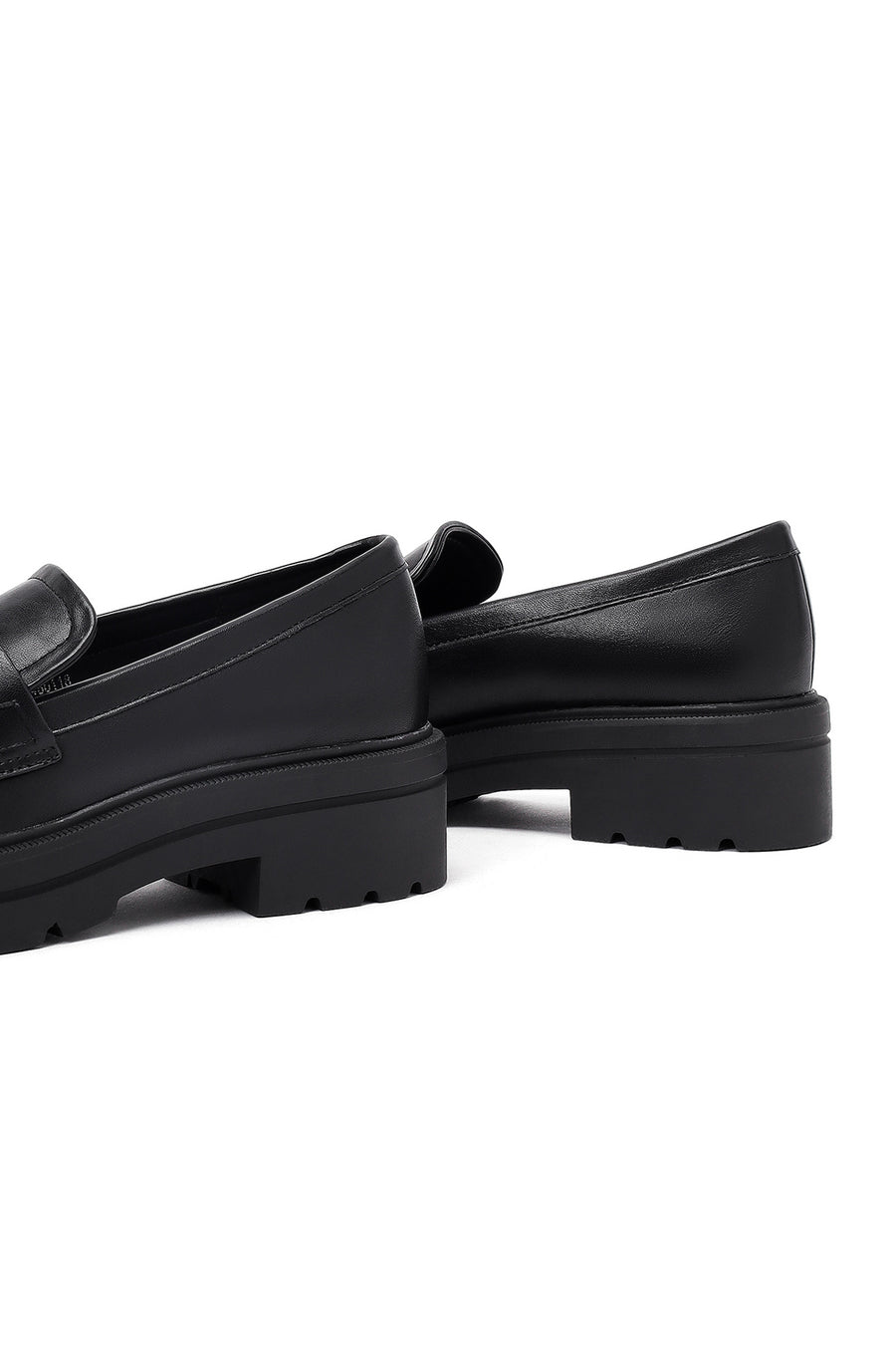 Women's Black Thick-Soled Masculine Loafer