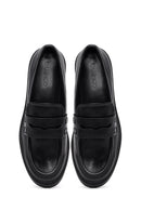 Women's Black Thick-Soled Masculine Loafer | Derimod