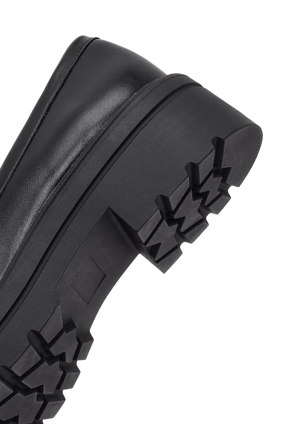 Women's Black Thick-Soled Masculine Loafer