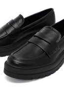 Women's Black Thick-Soled Masculine Loafer | Derimod