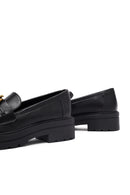 Women's Black Buckled Thick-Soled Masculine Loafer | Derimod