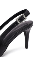 Kadın Siyah Arkası Açık İnce Topuklu Ayakkabı | Derimod