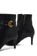 Women's Black Zippered Thin Heeled Boots | Derimod