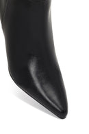 Women's Black Zippered Thin Heeled Boots | Derimod