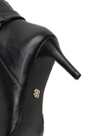 Women's Black Zippered Thin Heeled Boots | Derimod