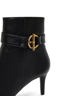 Women's Black Zippered Thin Heeled Boots | Derimod
