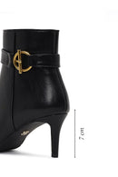 Women's Black Zippered Thin Heeled Boots | Derimod