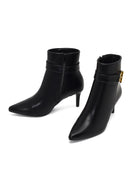 Women's Black Zippered Thin Heeled Boots | Derimod