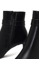 Women's Black Zippered Thin Heeled Boots | Derimod