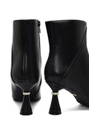 Kadın Siyah Fermuarlı Taş Detaylı Topuklu Bot | Derimod