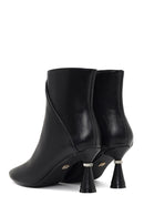 Kadın Siyah Fermuarlı Taş Detaylı Topuklu Bot | Derimod