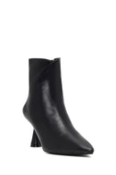 Kadın Siyah Fermuarlı Taş Detaylı Topuklu Bot | Derimod