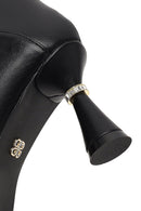 Kadın Siyah Fermuarlı Taş Detaylı Topuklu Bot | Derimod